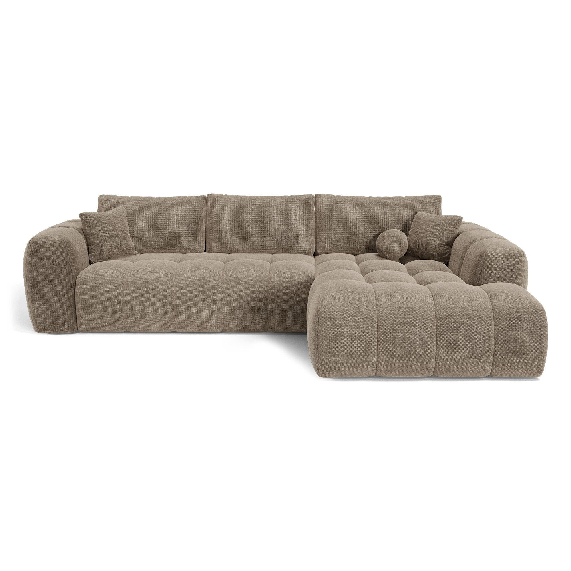 ECKSOFA rechtwinklig SKY Köpergewebe Taupe 310cm - Taupe, Textil (310/180cm) - Premium Interiors