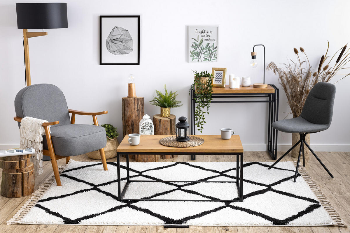 TEPPICH Berber 80/150 cm - Weiß, Textil (80/150cm) - rugsX