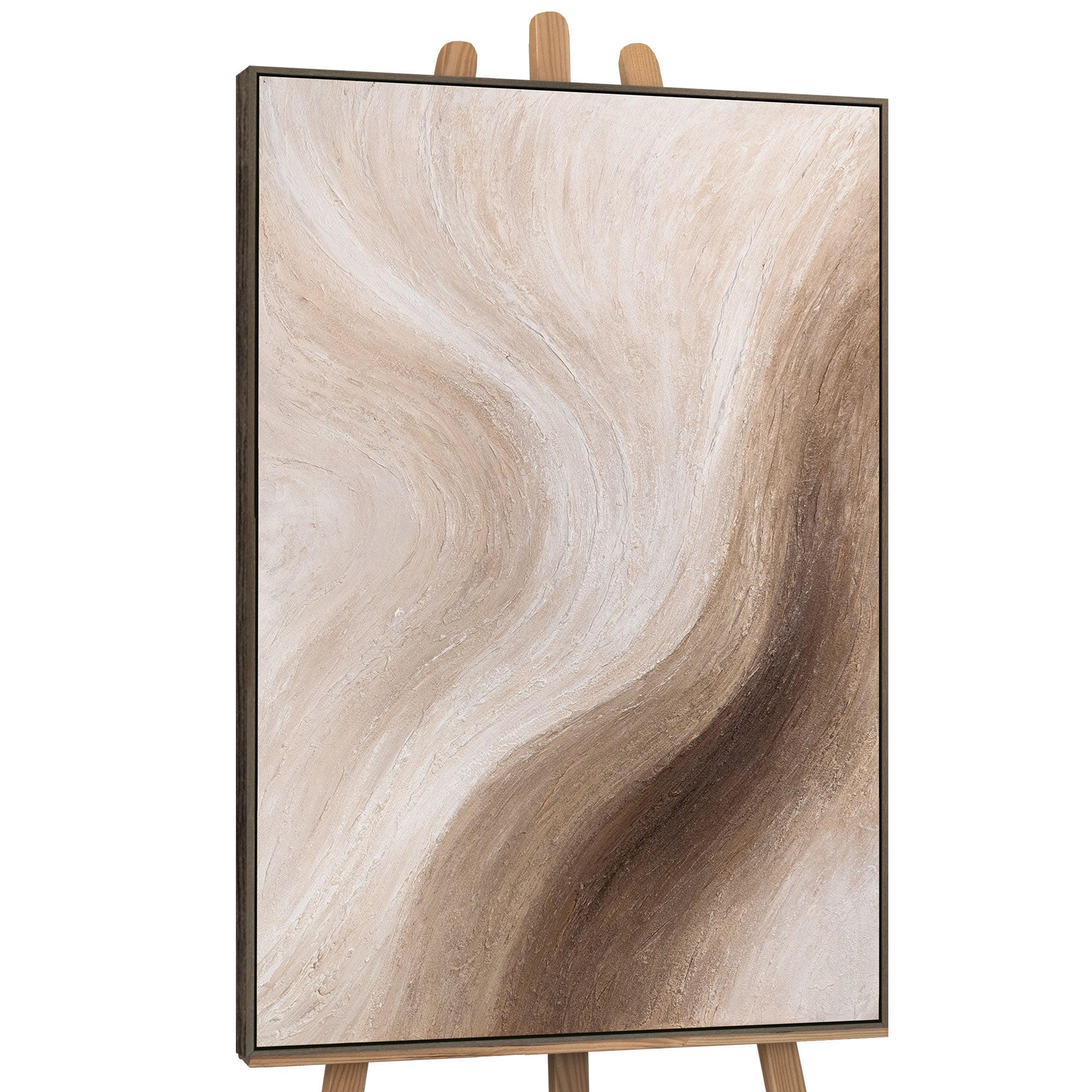 GEMÄLDE Wüstes Flüstern Schattenfugenrahmen Grau 140x100 cm - Grau, Holz (140/100cm) - YS-art gallery