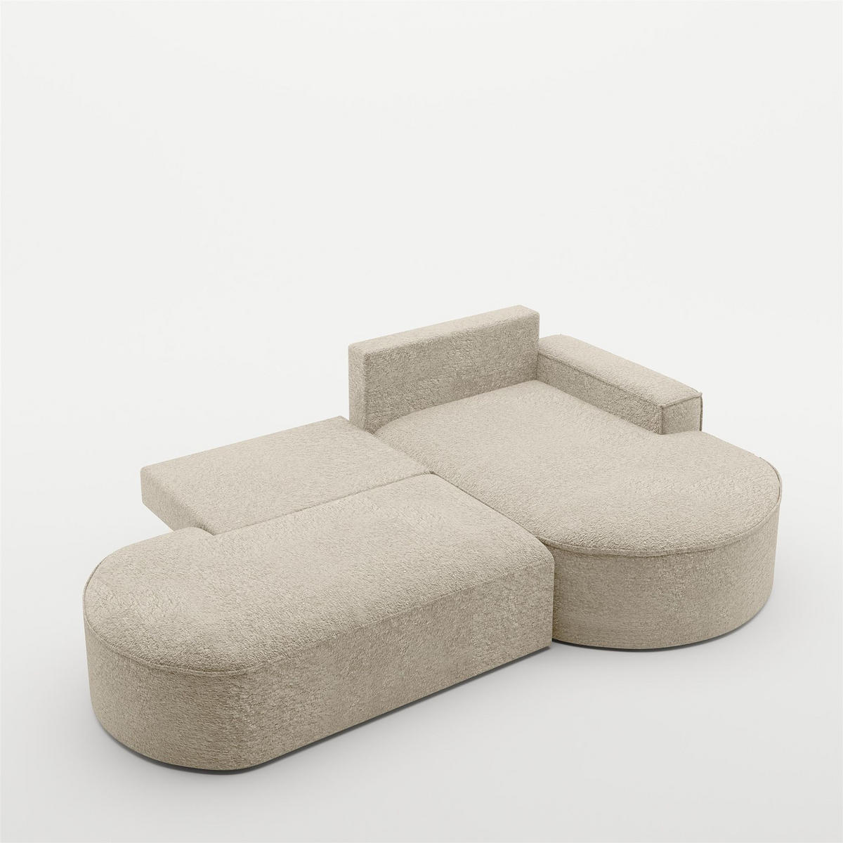 ECKSOFA Venedig Mit Schlaffunktion - Beige, Holzwerkstoff/Textil (278/179cm) - Fun Möbel