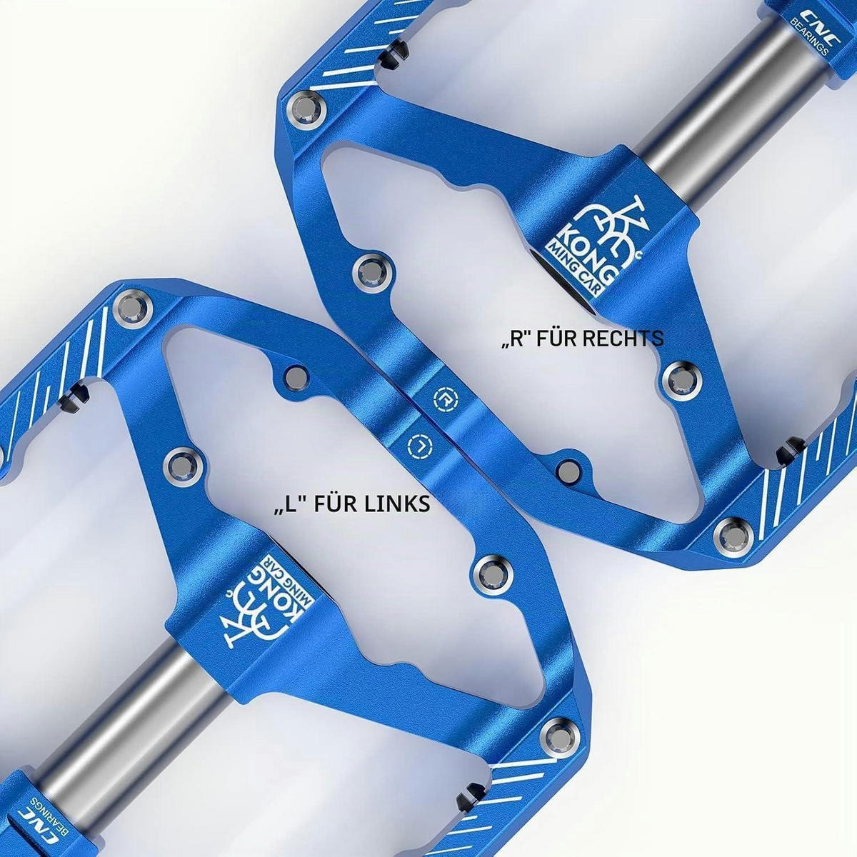 FAHRRADPEDALE Plattformpedale mit Reflektoren Blau - Blau, Metall (9.9/1.5/11.8cm)