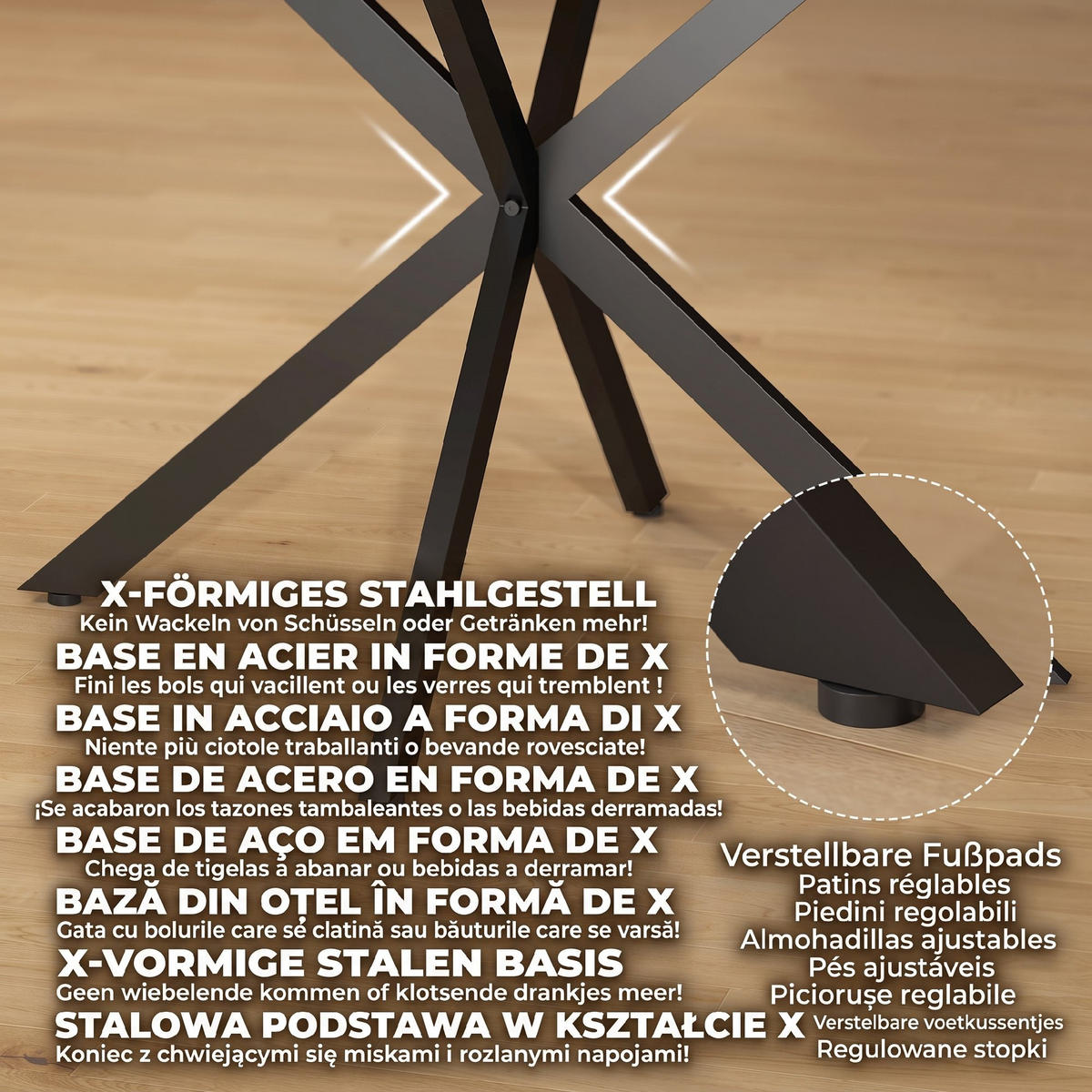 ESSTISCH Schwarz ausziehbar 135/100/75 cm - Schwarz, Metall (135/100/75cm) - PANGIVO