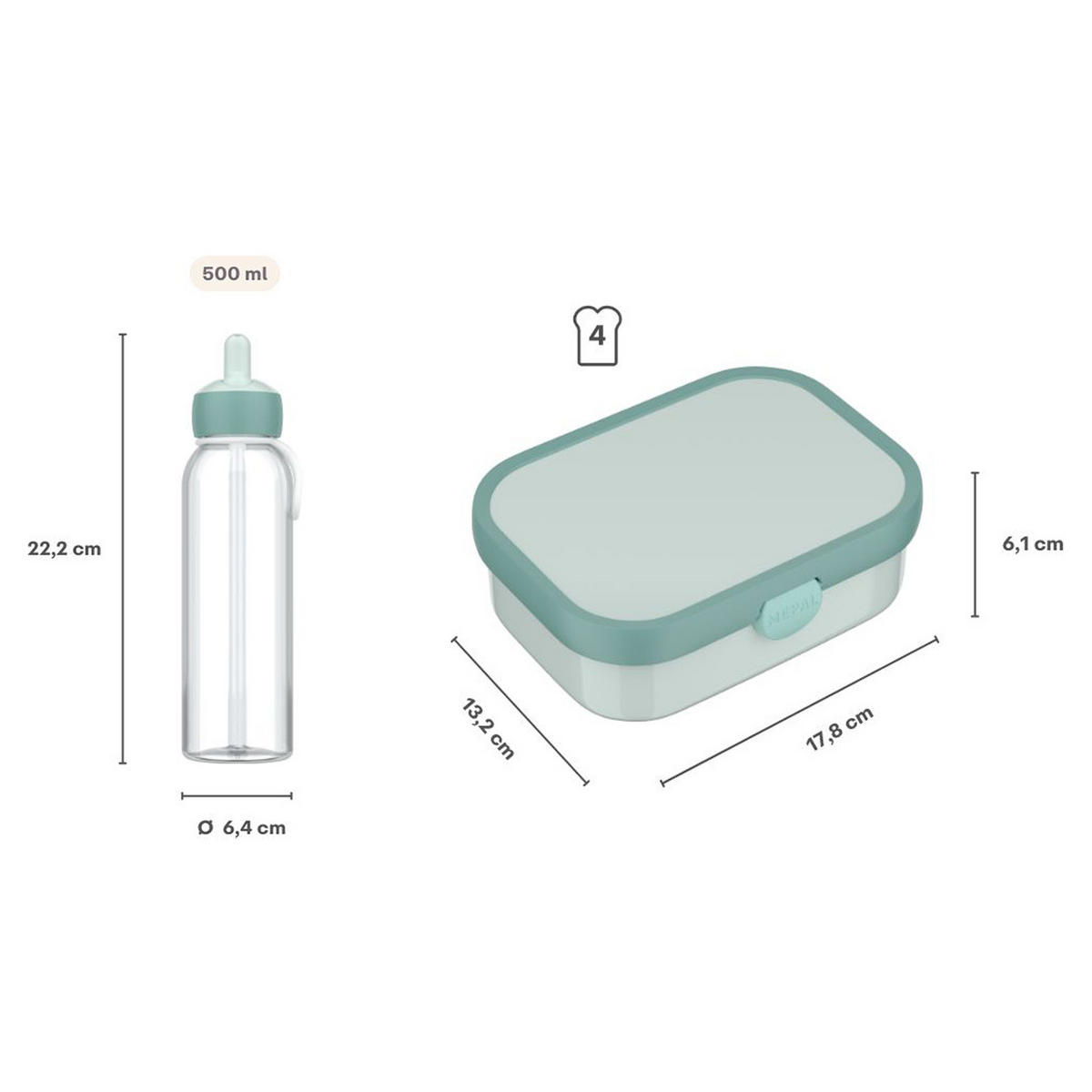 LUNCHSET Campus Cool Blue 2er Set - Blau, Kunststoff (1/1/1cm) - Mepal