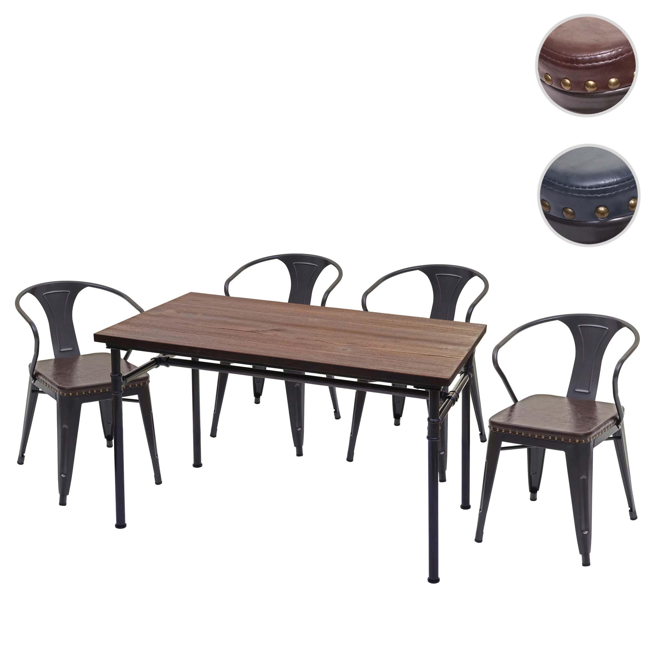 ESSZIMMER-SET Schwarz, Braun - Schwarz/Braun, Holz (120/115/70cm) - MCW