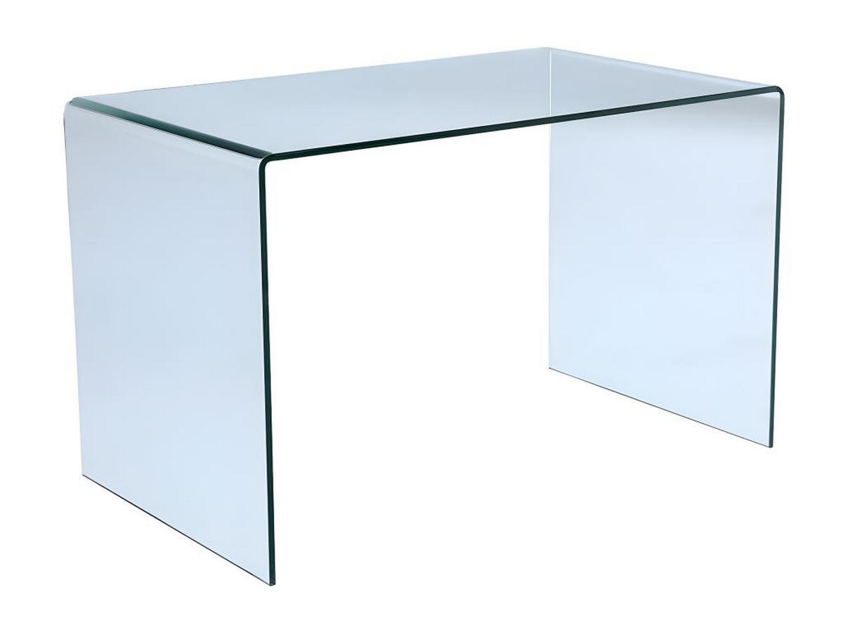 SCHREIBTISCH - gebogenes Glas - ELSTRON - Transparent, Glas (120/70/75cm) - Vente-Unique