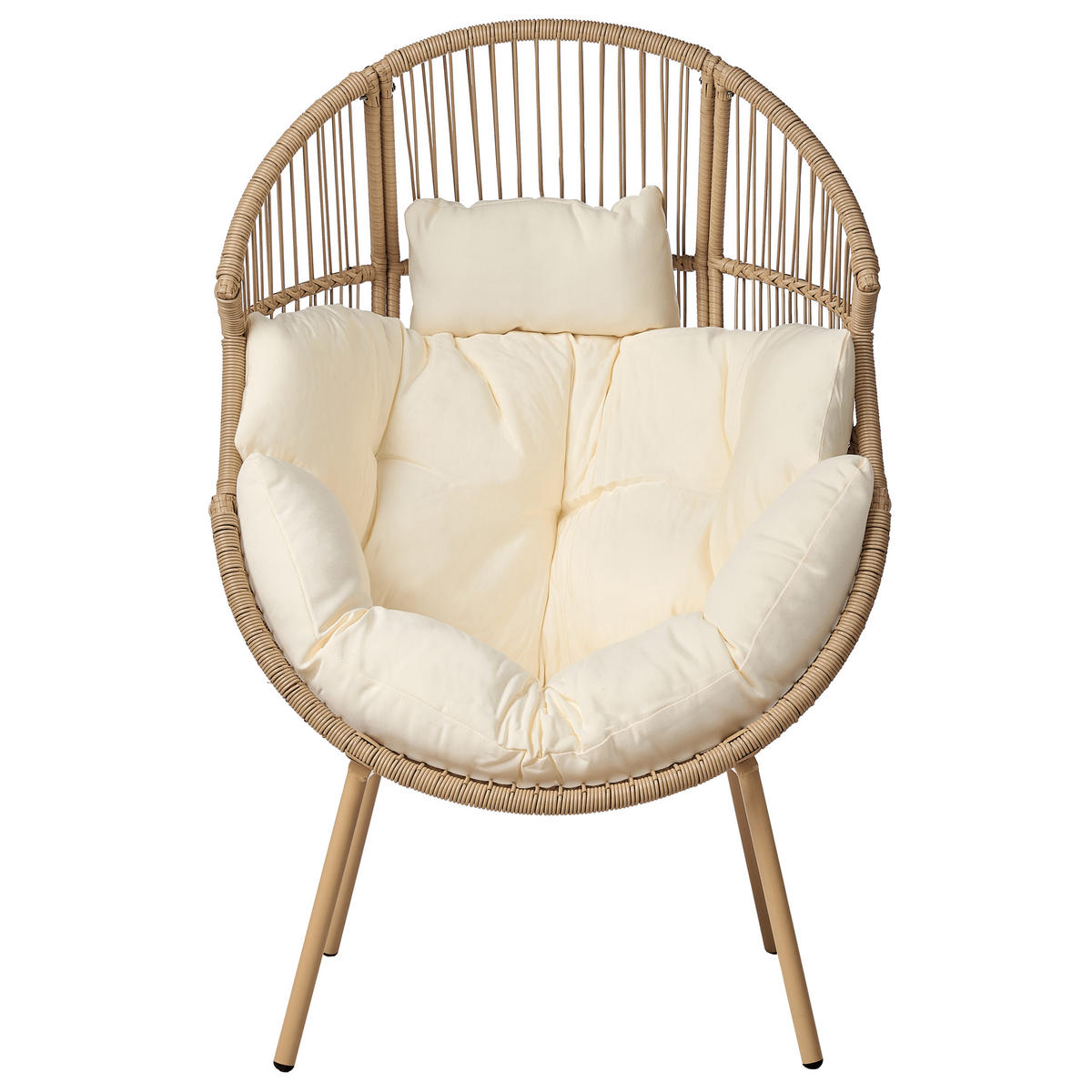 GARTENSESSEL Beige Murano - Beige/Naturfarben, Kunststoff (89/130/93cm) - Beliani