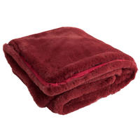 PLAID CUTIE - Pelz - Weihnachtsrot - 180/130/3 cm - Bordeaux, Fell (130/180cm) - J-Line
