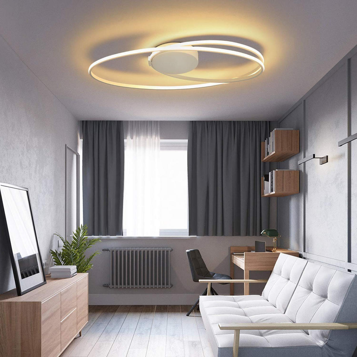 LED DECKENLEUCHTE Maki 59.5/32/10 - Weiß, Metall (59.5/32/10cm) - ZMH