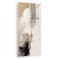 OBRAZ NA AKRYLOVOM SKLE Abstraktné - Umenie - Sivé 60x120 cm - svetlosivá, sklo (60/120cm) - MuchoWow