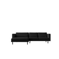 ECKSOFA L-form Dani Stoff Verita Schwarz Links - Schwarz, Holz (281/174cm) - Kaiser Möbel