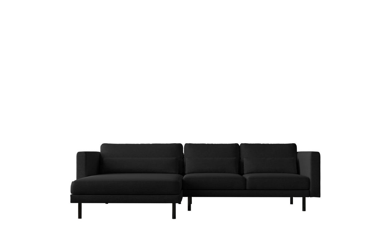 ECKSOFA L-form Dani Stoff Verita Schwarz Links - Schwarz, Holz (281/174cm) - Kaiser Möbel