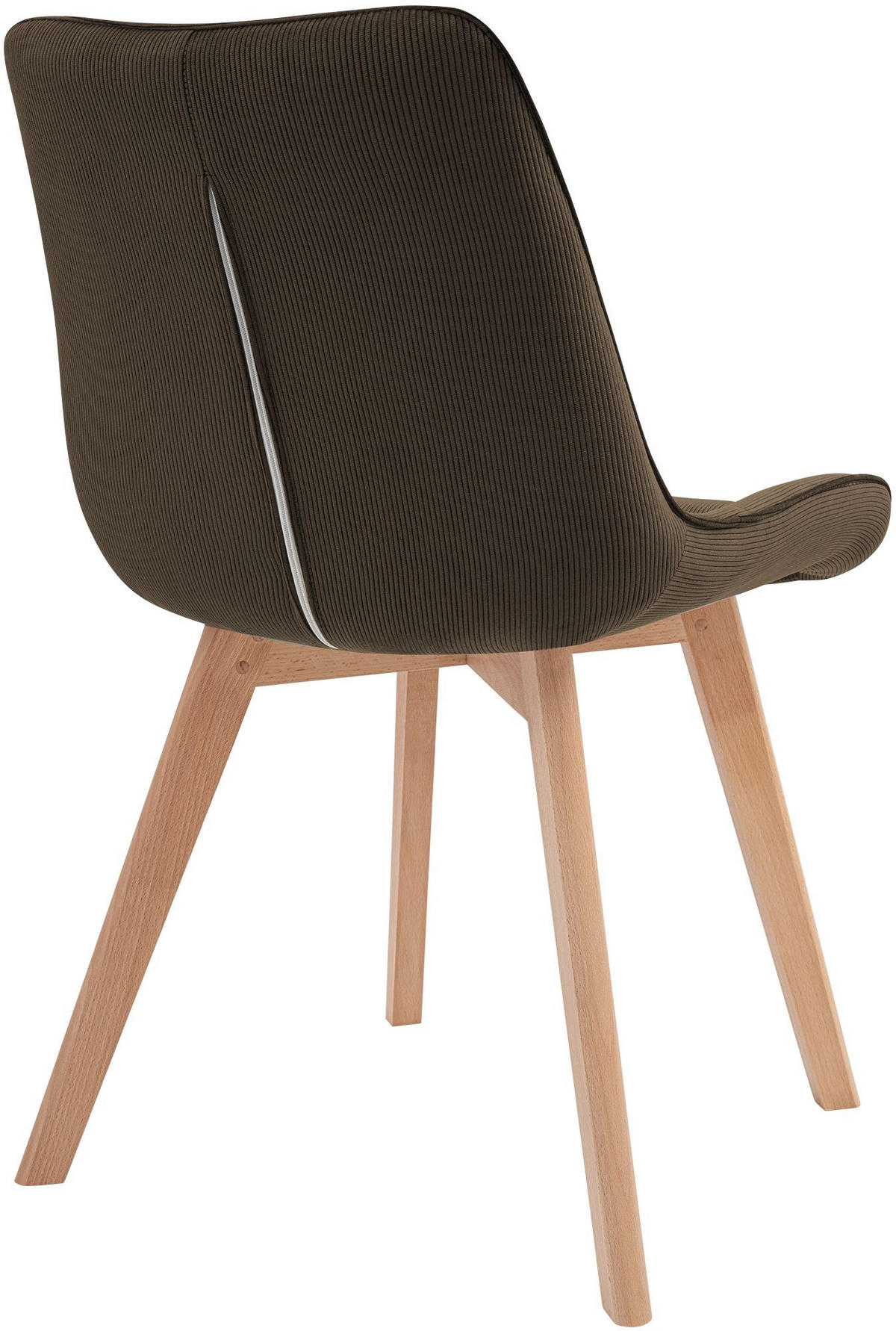 STUHL Cord Braun - Eukalyptusholzfarben/Braun, Holz/Textil (53/84/63cm) - CLP