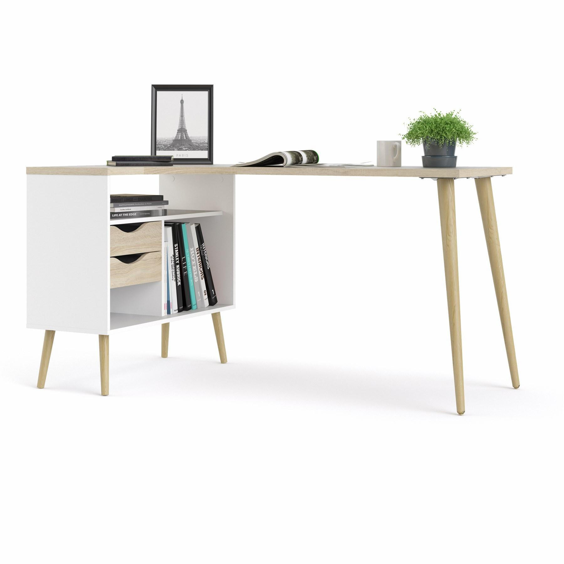 ECKSCHREIBTISCH Weiß - Weiß, Holzwerkstoff (81/145/76cm) - ebuy24