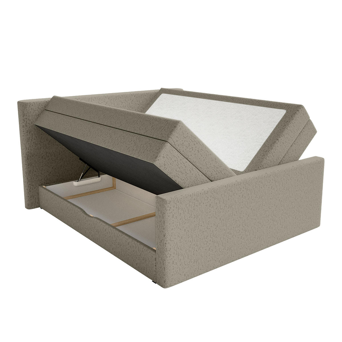 BOXSPRINGBETT Velipoja Premium 140x200 cm, Taupe - Taupe, Textil (140/200cm) - Fedve