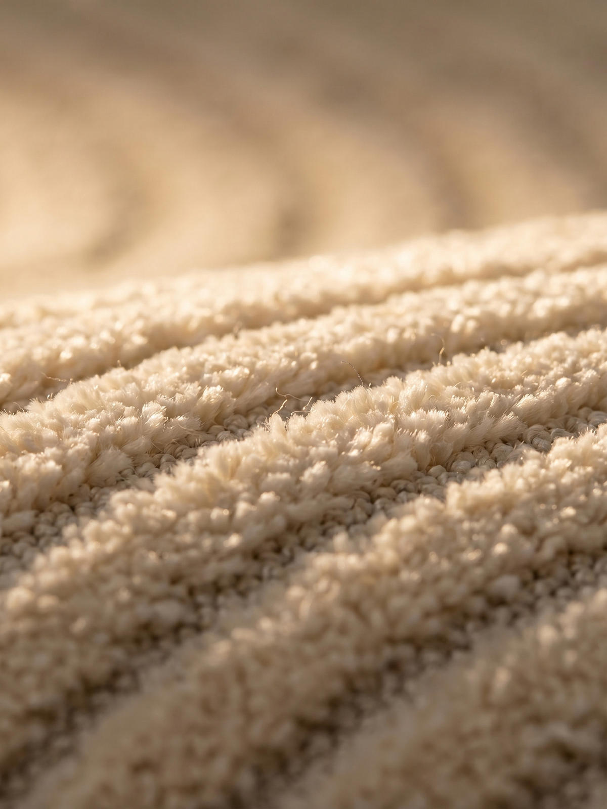 TEPPICH Wohnzimmer Hoch-Tief 3D-Effekt Organische Bögen mit 3D-Effekt OEKO-TEX 3D-Relief Boho Rund Creme 200x200 – RIGI - Creme, Textil (200/200cm) - KADIMA DESIGN