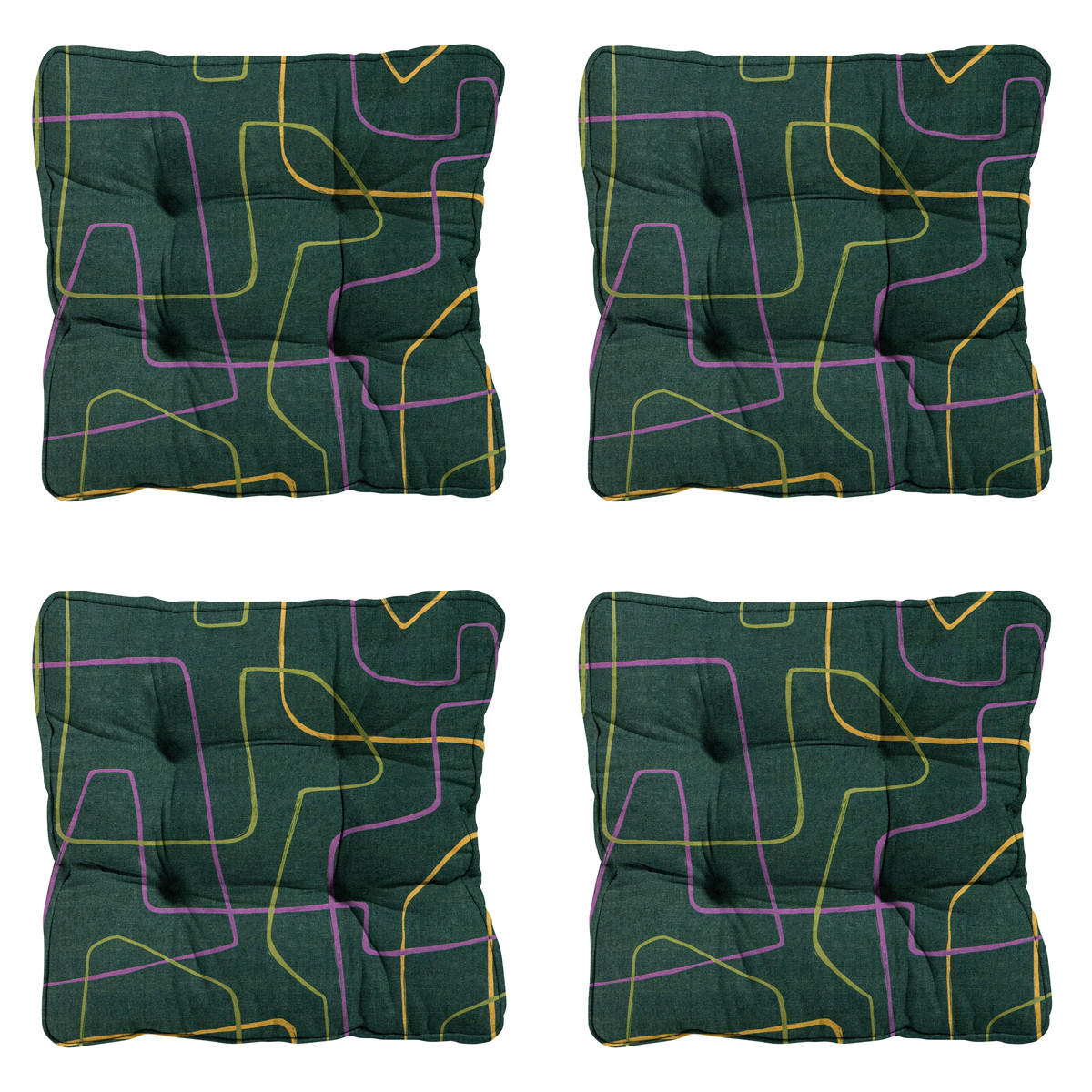 SITZKISSEN Joah 47/47 cm 4er-Set - Grün, Textil (47/8/47cm) - Madison