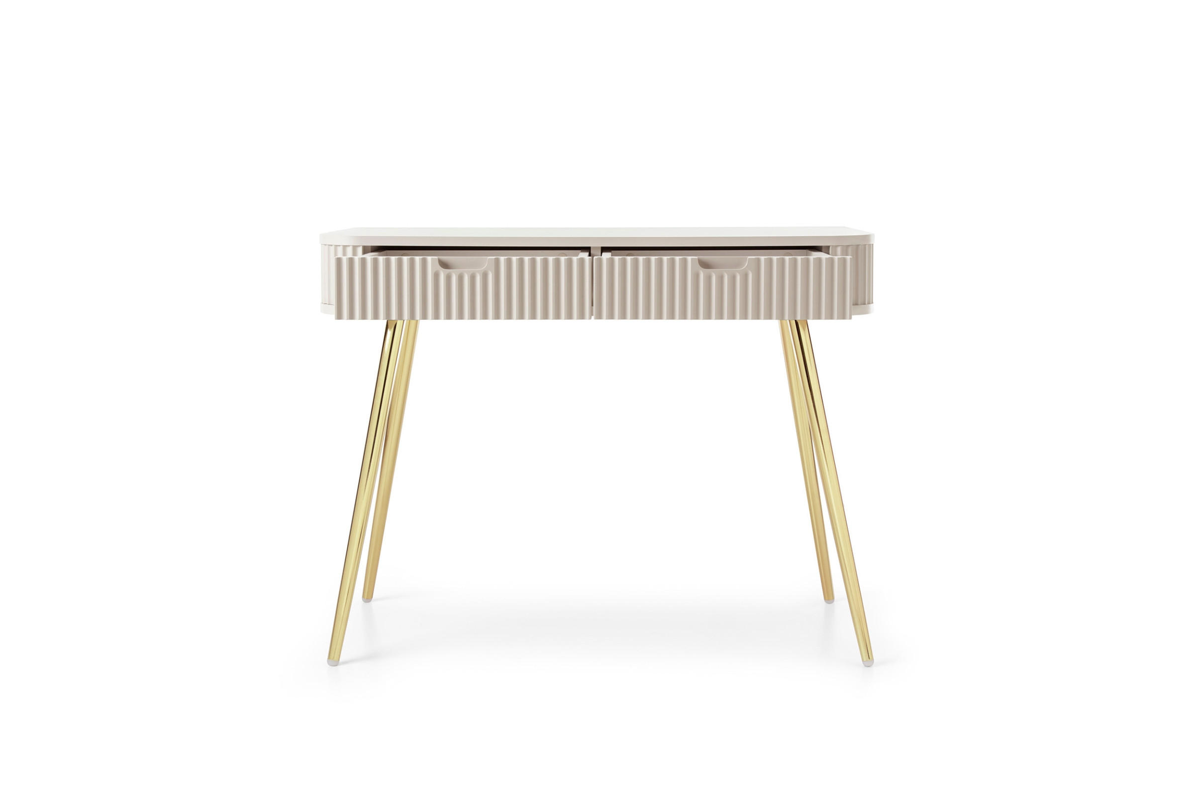 SCHMINKTISCH MODERNO 103/80/49 in Caschmir/Gold - Goldfarben/Creme, Holzwerkstoff (49/103/80cm) - Deine Möbel 24