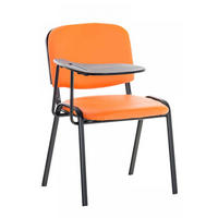 BESUCHERSTUHL Lederlook orange - Schwarz/Orange, Textil/Metall (53/81/71cm) - CLP