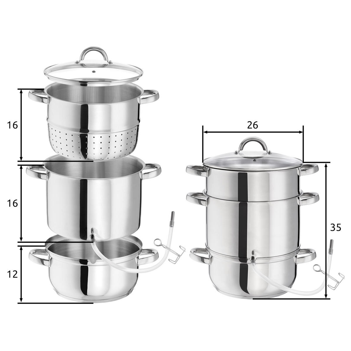 DAMPFENTSAFTER , Ø 26 cm, silber - Silberfarben, Metall (26/41/26cm) - tectake