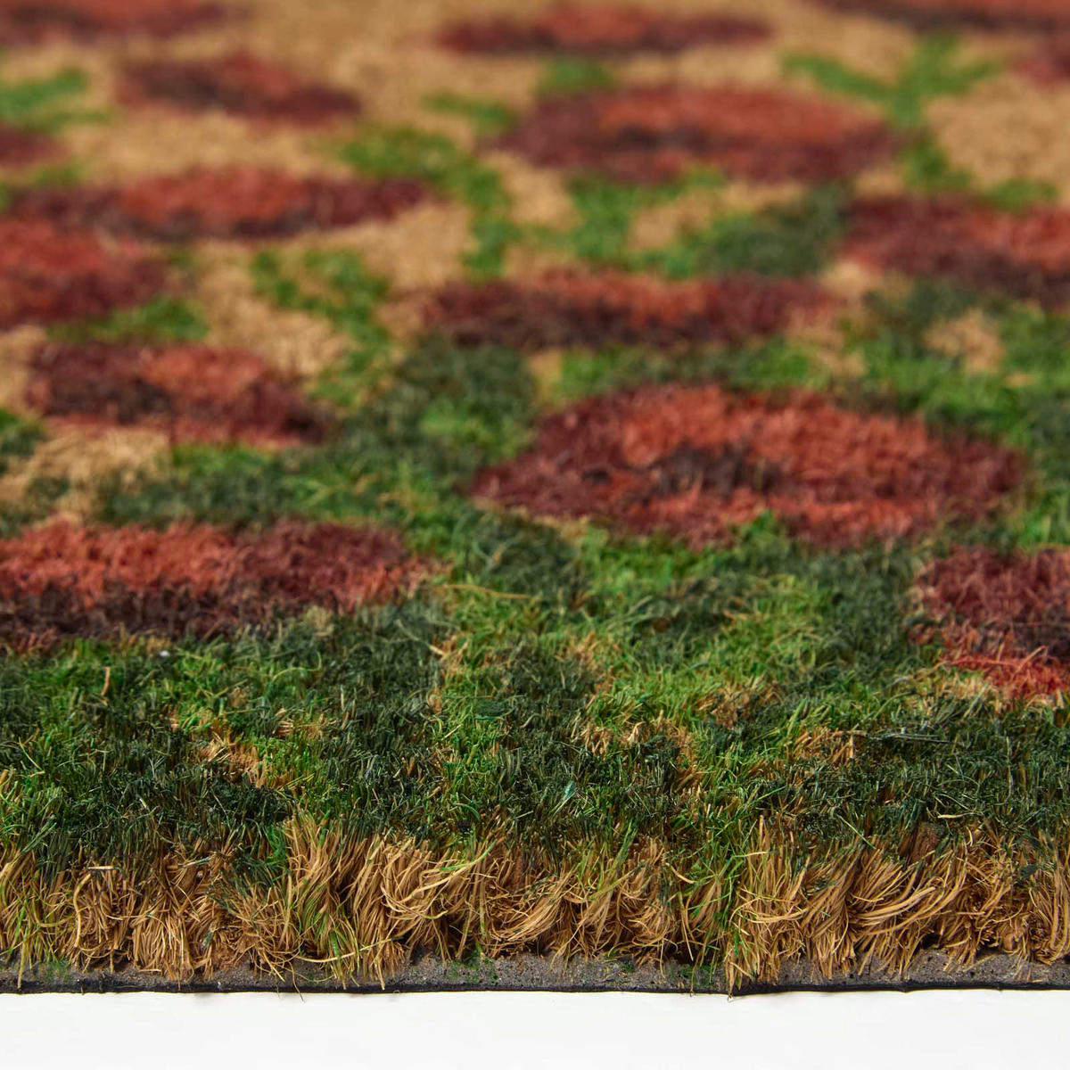 KOKOS-FUSSMATTE Mohnblumen, 40/60 cm - Rot, Naturmaterialien (40/60cm) - Homescapes