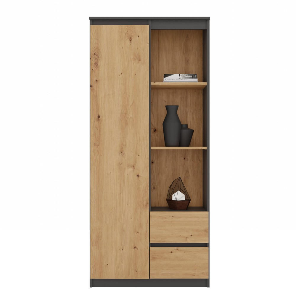 RAUMHIRSCH FURNITURE KNIHOVNA antracitová, Artisan 80/180/35