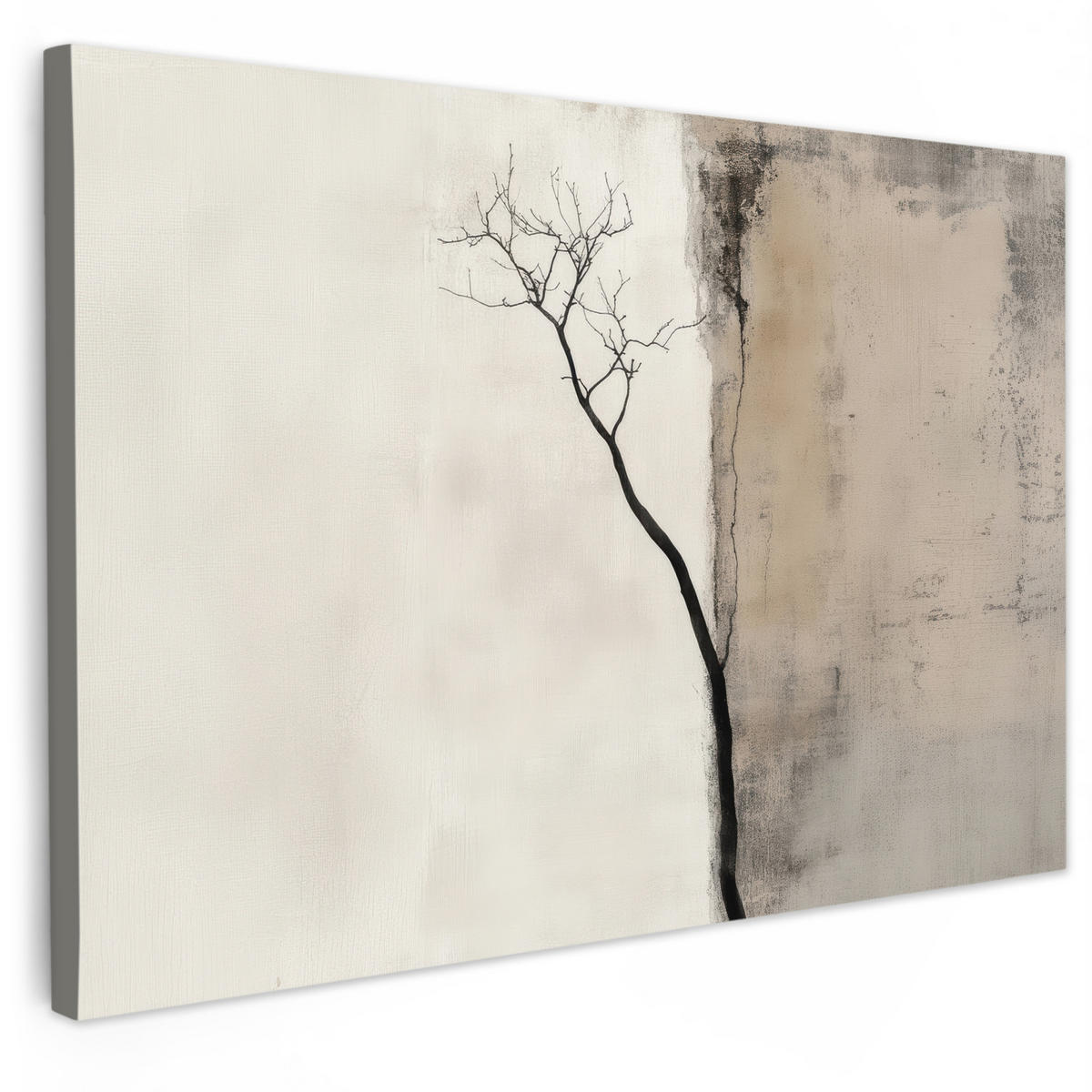 LEINWANDBILD Wabi sabi - Pflanze - Beige Groß 140x90 cm - Taupe, Textil (140/90cm) - MuchoWow