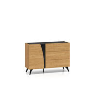 KOMBIKOMMODE Toscania Eiche / Schwarz 120 / 40 / 82cm - Eichefarben/Schwarz, Holz/Holzwerkstoff (120/82/40cm) - Feldmann-Wohnen