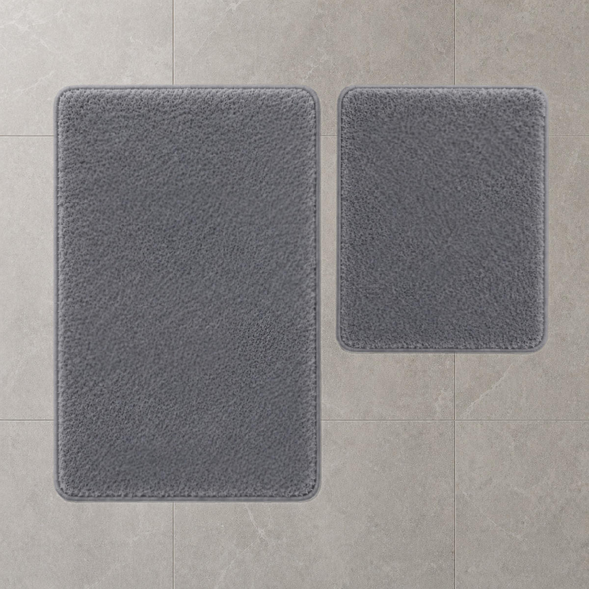 BADEMATTE Set 2tlg UNI ANTHRAZIT - Anthrazit, Textil (60/100cm) - ROLFNERS