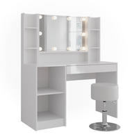 SCHMINKTISCH Sherry Weiß/Weiß Hochglanz 119.8 cm 6 Teile - Weiß Hochglanz, Holzwerkstoff (119.8/76/50.1cm) - Vicco