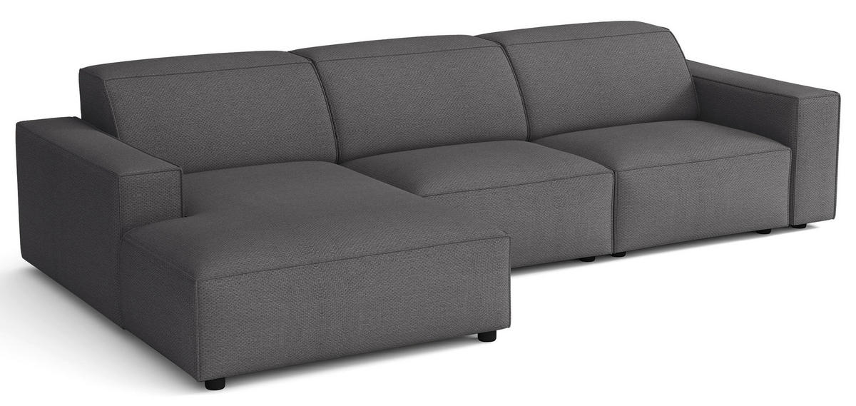 ROHOVÁ pohovka Sellmo, tmavosivá, 287 cm - čierna/tmavosivá, textil/plast (292/166cm) - Selsey