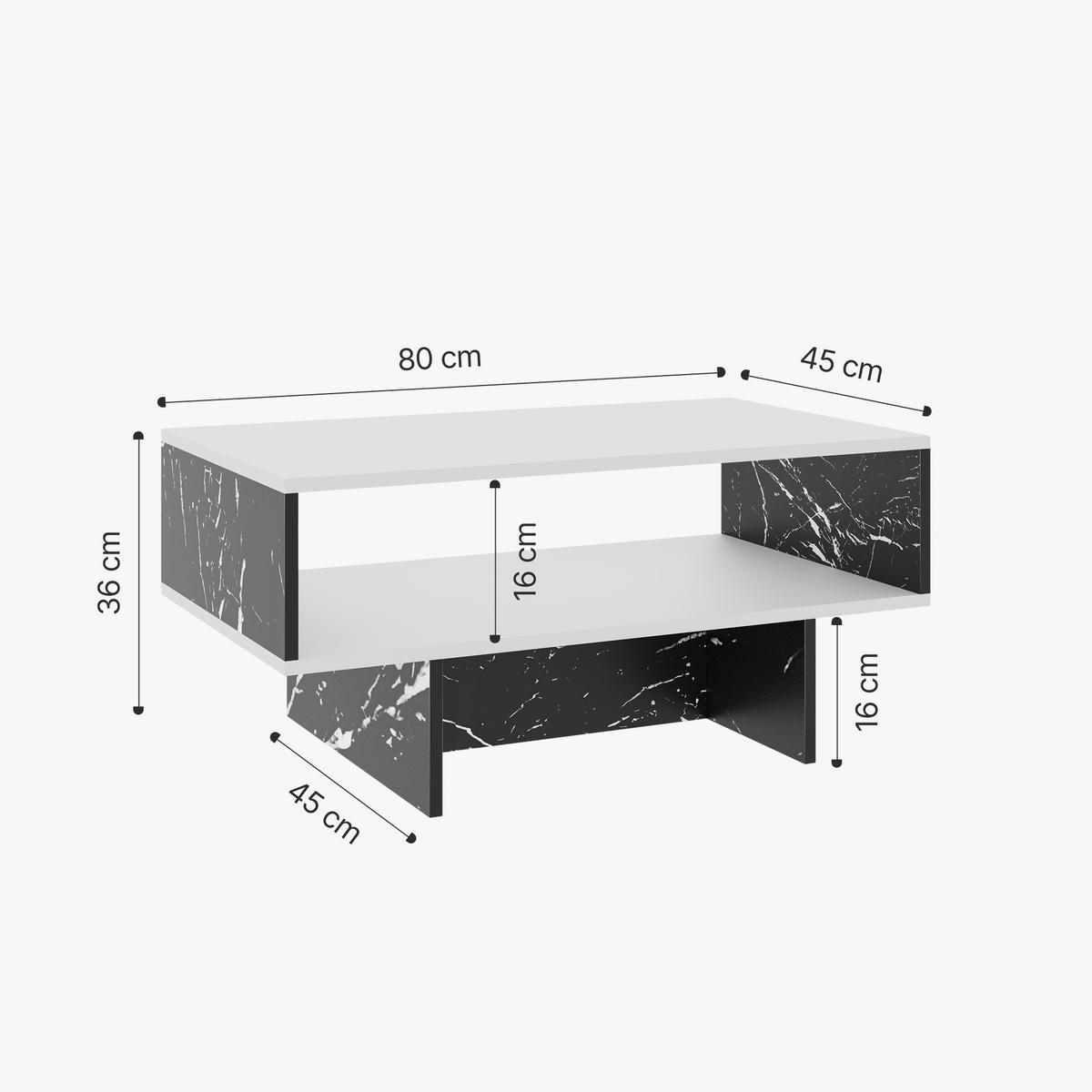 COUCHTISCH Mjölby 80/45/37 - Schwarz, Holzwerkstoff (45/80/37cm) - [en.casa]