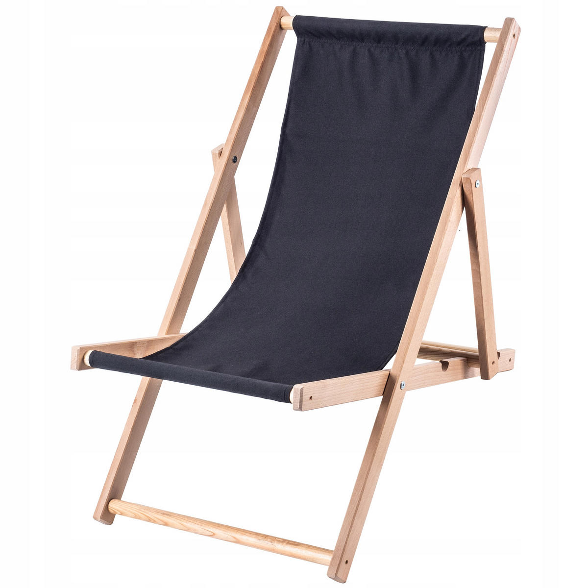HOLZLIEGESTUHL Schwarz 2 Stk. - Schwarz, Holz (53/80cm) - KADAX