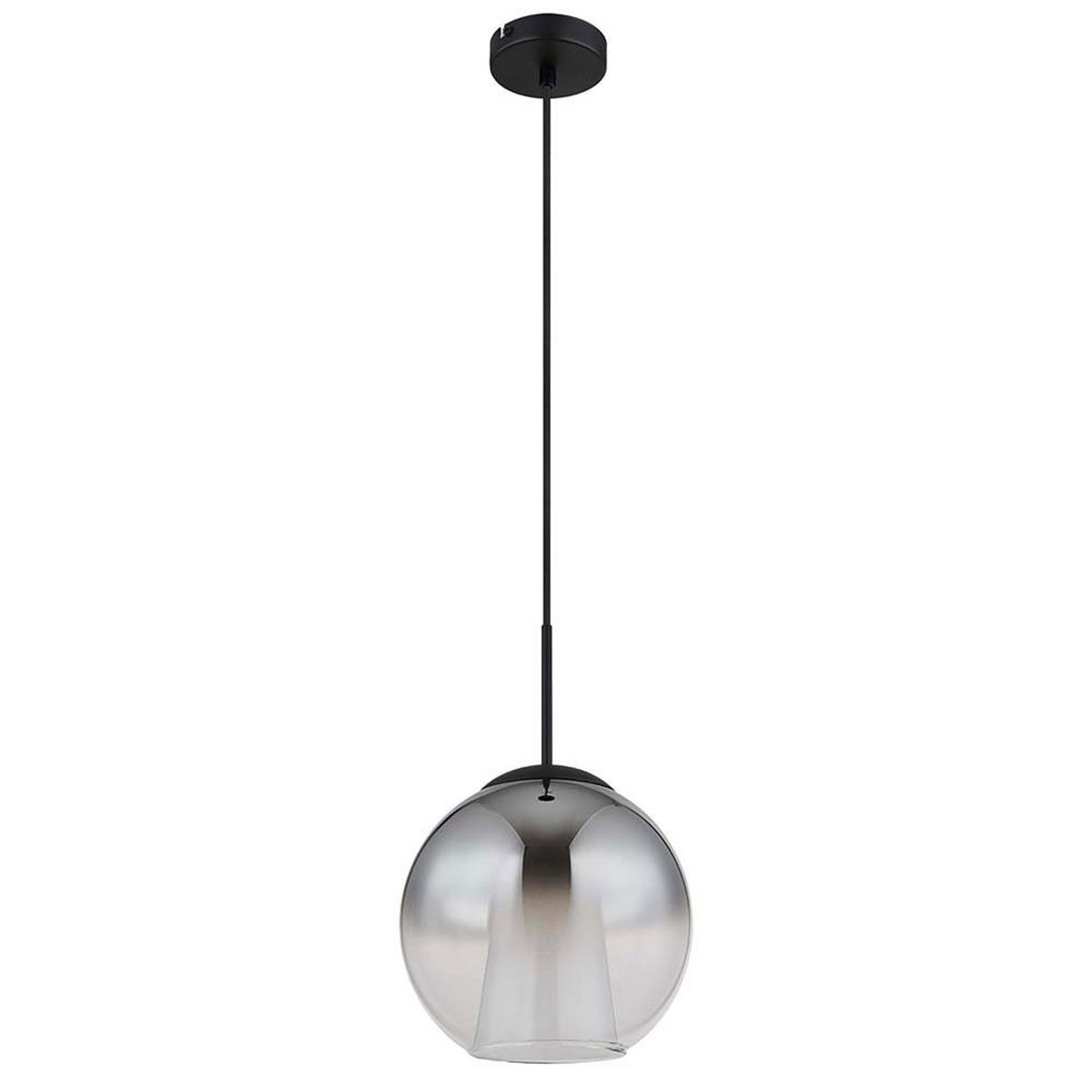 HÄNGELEUCHTE Glas Kristall Grau - Schwarz, Glas (25/25/120cm) - Globo Lighting