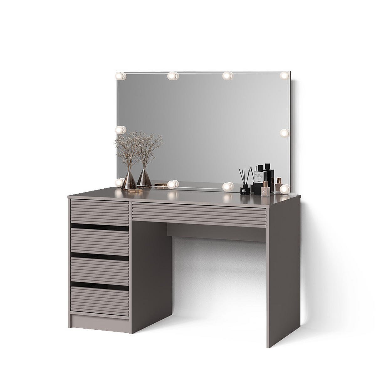 SCHMINKTISCH Imola Cashmere 120 cm mit LED Beleuchtung - Kaschmir, Holzwerkstoff (120/75/55cm) - Livinity®