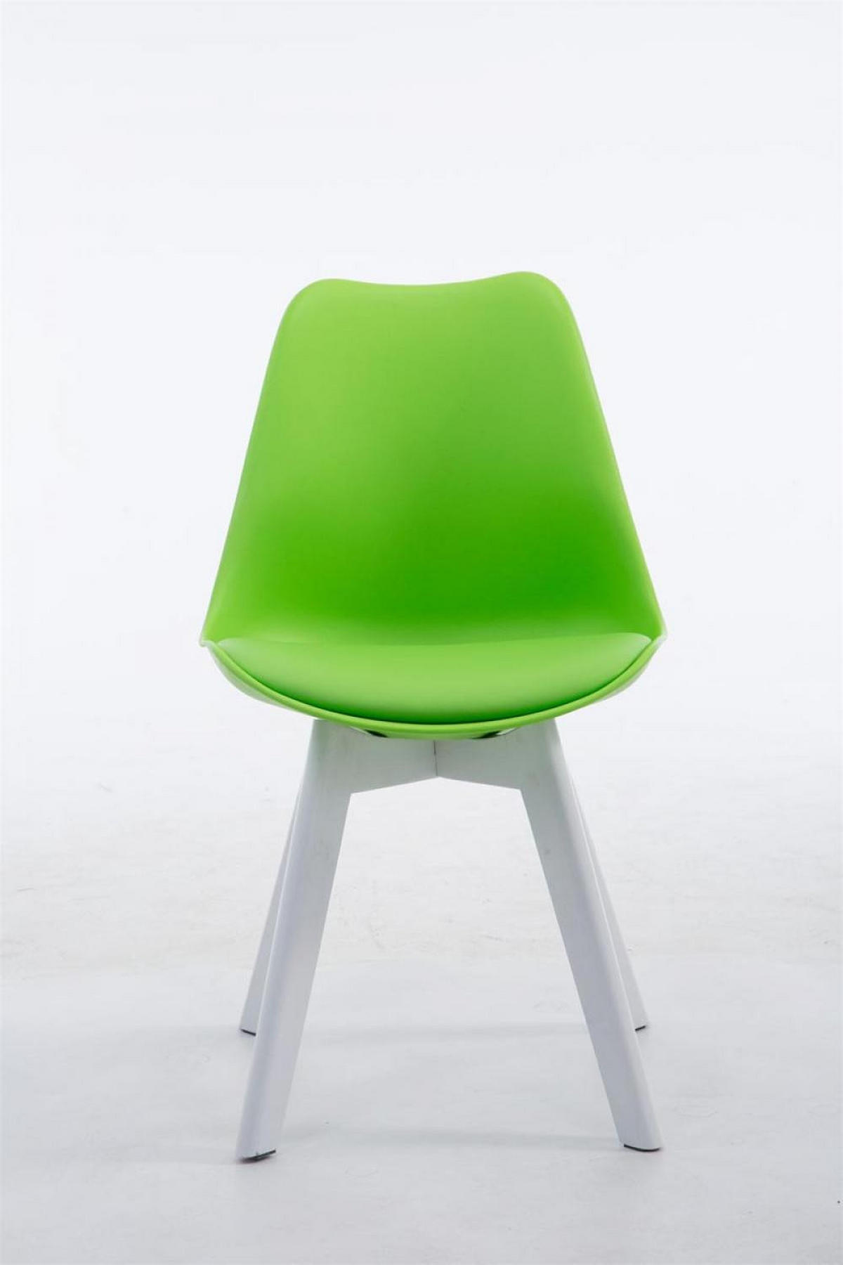 STUHL Lederlook grün - Weiß/Grün, Holz/Textil (48/84/41.5cm) - CLP