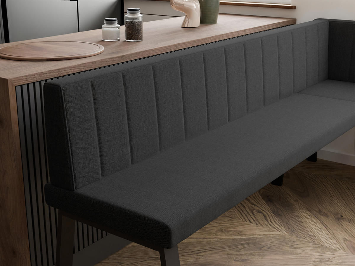 ECKBANK rechts MONO Y Webstoff gesteppt, 128/168 cm Anthrazit - Anthrazit, Textil/Metall (128/168cm) - Idohome