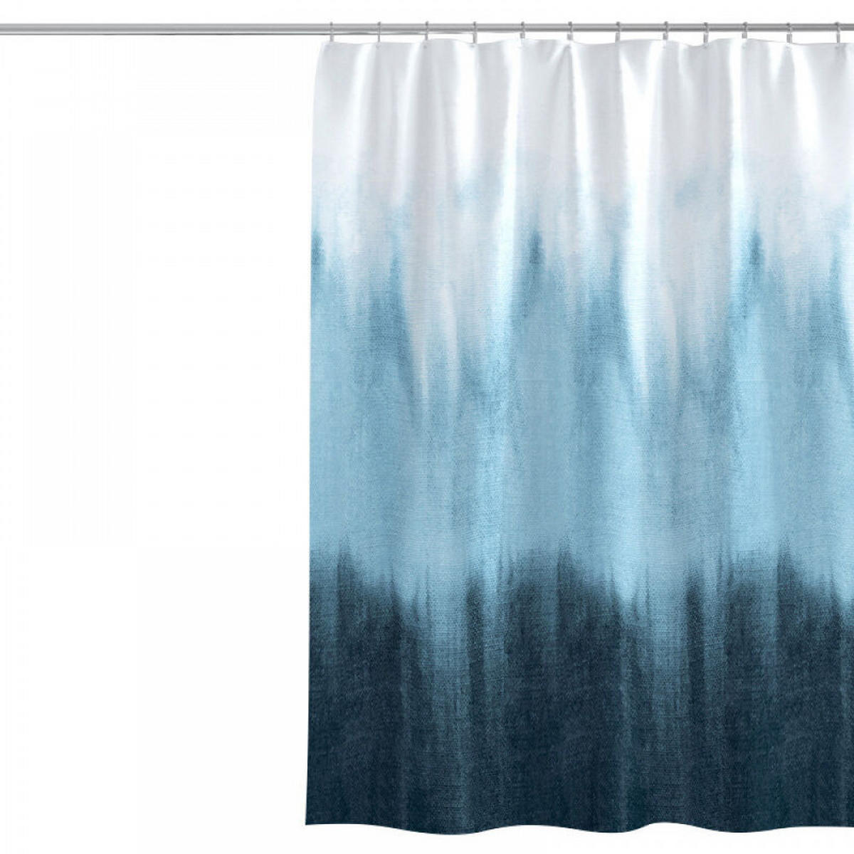 DUSCHVORHANG Blau Polyester schnell trocknend wasserdicht maschinenwaschbar mit Haken Badezimmer - Blau, Textil (1/1cm) - MCBOSON