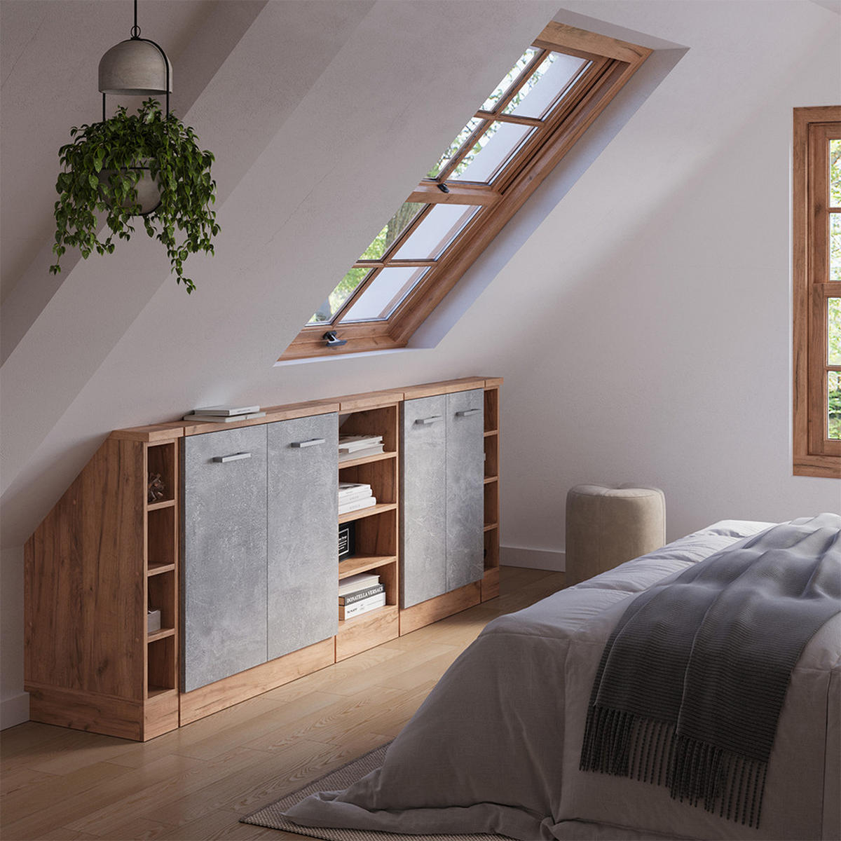 Honigeiche/Grau, Holzwerkstoff (210/81.6/46cm) - Vicco