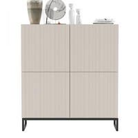 KOMMODE Elpis 4D Kaschmir Matt mit metallrahmen Glamour 112 cm - Kaschmir, Holzwerkstoff (112/126/36.5cm) - Meble Lindner