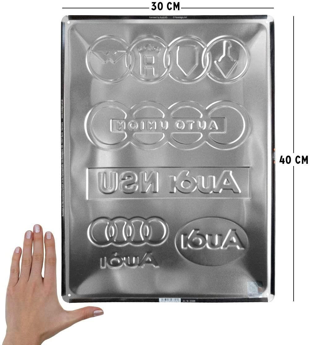 BLECHSCHILD 30/40 cm AudiLogo Evolution - Multicolor, Metall (30/40/0.2cm) - Nostalgic-Art