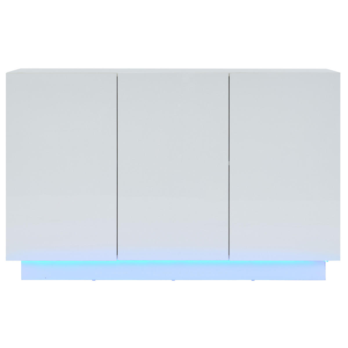 SIDEBOARD 120/40/75 cm s LED osvetlením, diaľkovým ovládaním a výklopnými dvierkami, Biela - biela/biela s vysokým leskom, kompozitné drevo (120/75/40cm) - Redom
