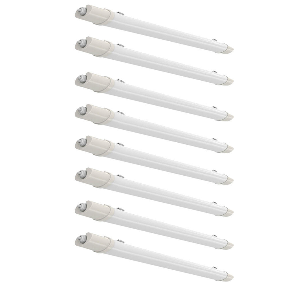 LED DECKENLEUCHTE Weiß Metall 8er Set - Weiß, Kunststoff (60/6/3.5cm)