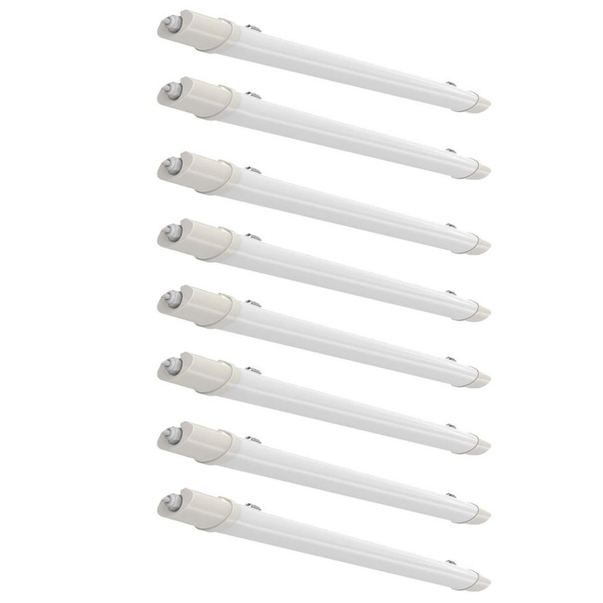 LED DECKENLEUCHTE Weiß Metall 8er Set - Weiß, Kunststoff (60/6/3.5cm)