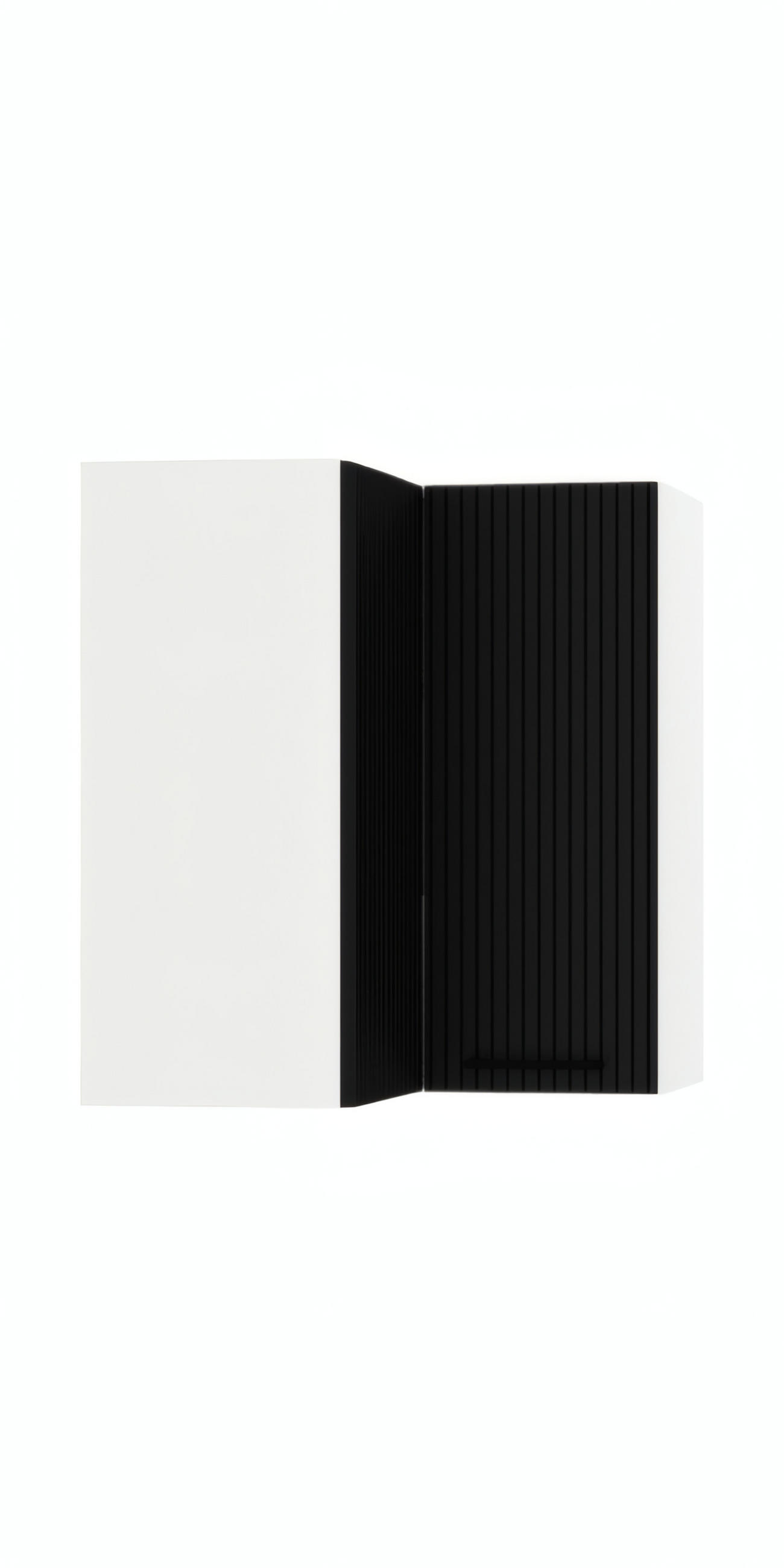 ECKHÄNGESCHRANK WRN P/L - KENDRO - Platzsparende Lösung mit Stil - Schwarz/Weiß, Holz/Metall (60/72/60cm) - ROYAL24_MARKT