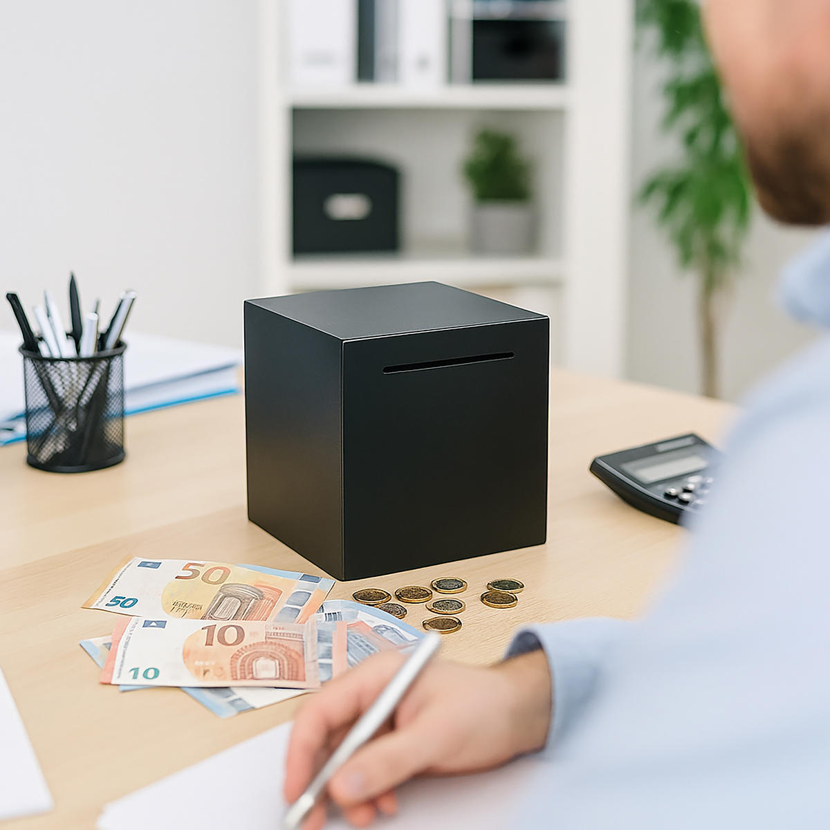 KASIČKA - čierna, kov (15/15/15cm) - Relaxdays