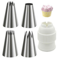 SPRITZTÜLLEN 4-teiliges Set Edelstahl 304 - Silberfarben, Metall (4.4/1/5.8cm)
