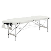 MASSAGELIEGE DE-18893 3-Zonen, höhenverstellbar, 225 kg Weiß - Weiß, Metall (81/84/215cm) - ComfortXL