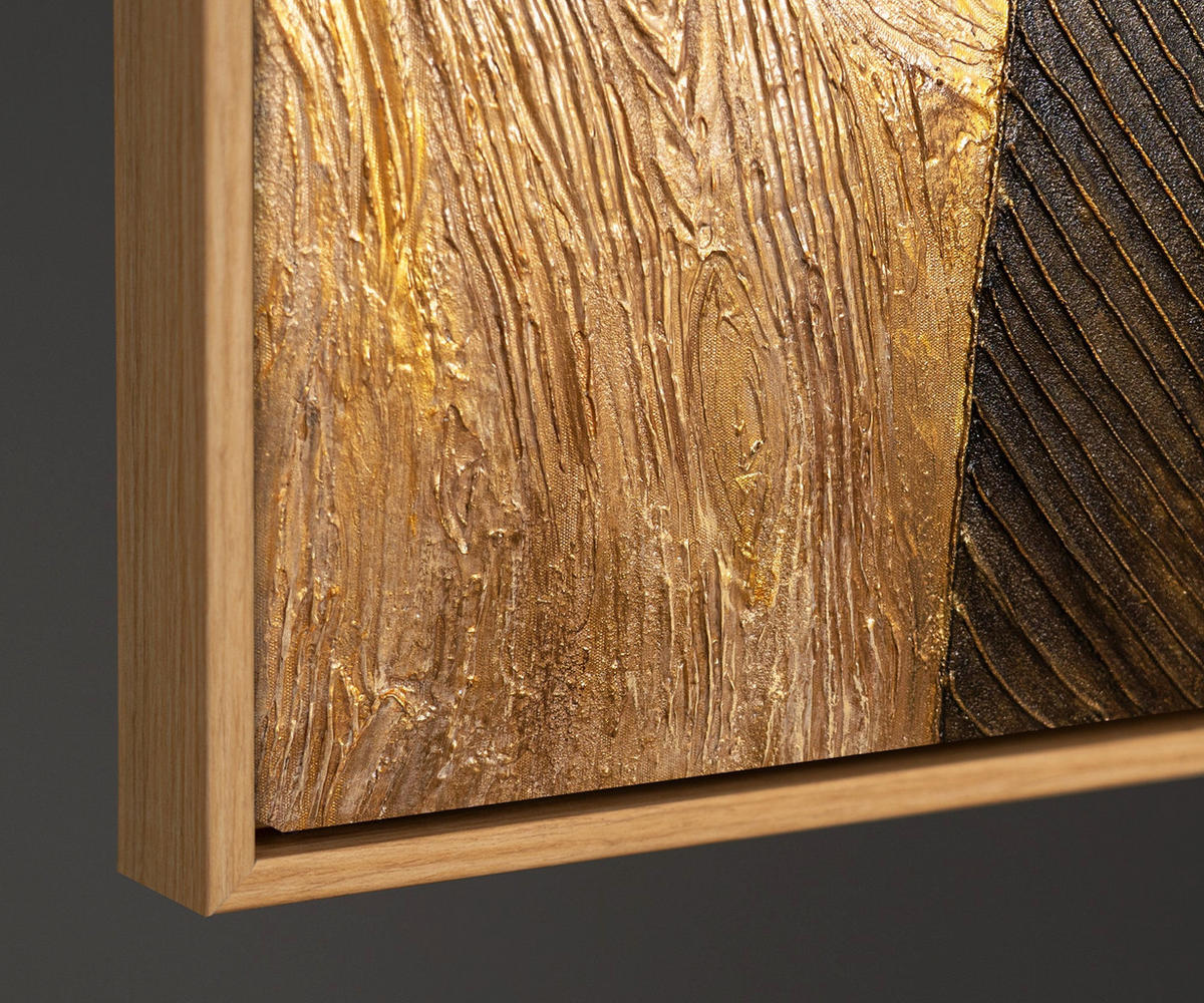 GEMÄLDE Natürliche Ornamente Schattenfugenrahmen Eichefarben 140x100 cm - Eichefarben, Holz (140/100cm) - YS-art gallery