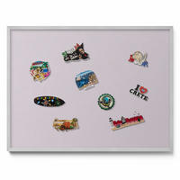 MAGNETTAFEL 80x60 cm Silberner Rahmen Flieder - Pflaume, Metall (80/60/0.4cm) - TULUP