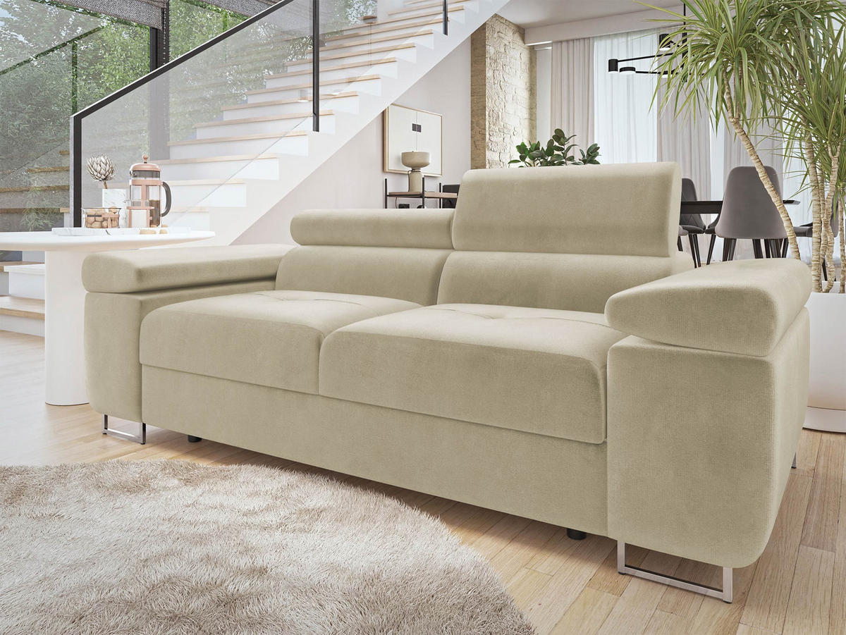 SOFA Torezio 2 - Beige, Holz/Textil (198/90/102cm) - MIRJAN24
